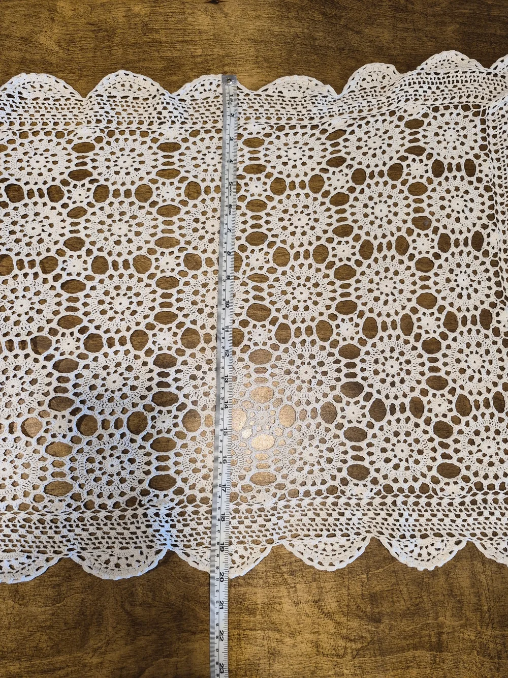 Handmade Cream Crochet Table Runner